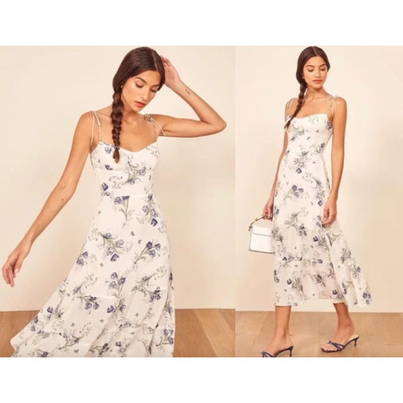 Reformation Dresses & Skirts - Reformation | Emmie Dress | Delilah Print | Blue White | Sz 10